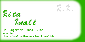 rita knall business card